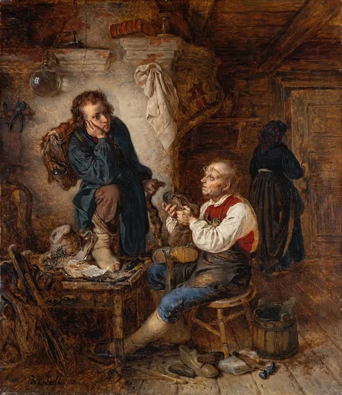 At Shoemaker's by Kilian Zoll, 1856 — digital art print download