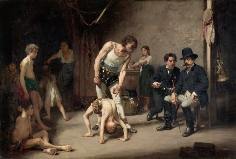 Семья акробатов перед цирковым менеджером by Нильс Форсберг, 1878 — digital art print download