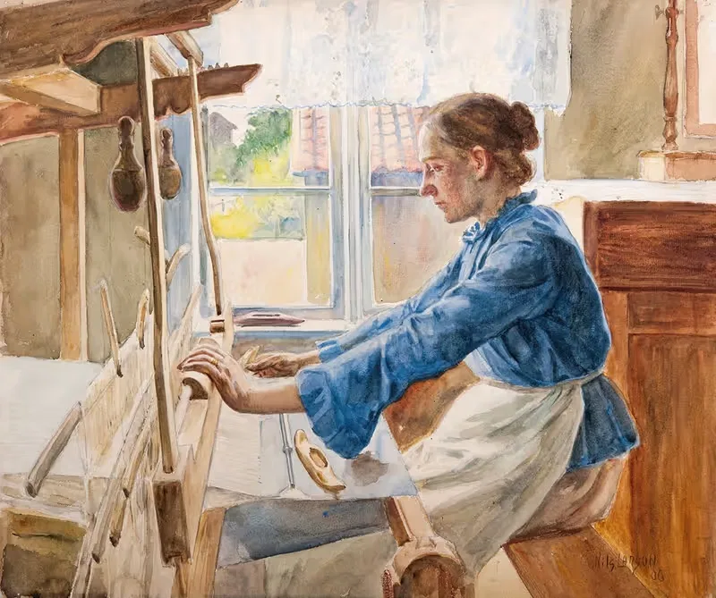 Элизабет Петтерссон, ткачиха by Нильс Ларссон, 1906 — digital art print download