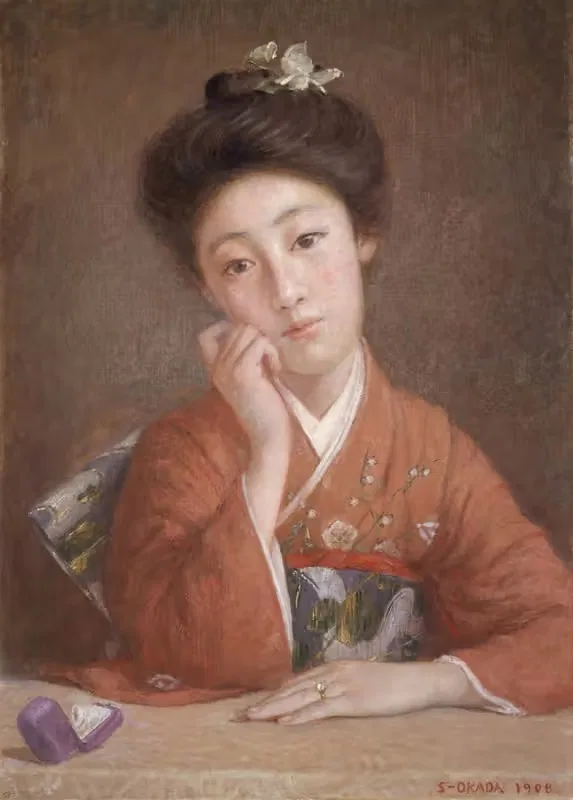 Woman Wearing a Diamond Ring (Diamond no onna) — Okada Saburōsuke