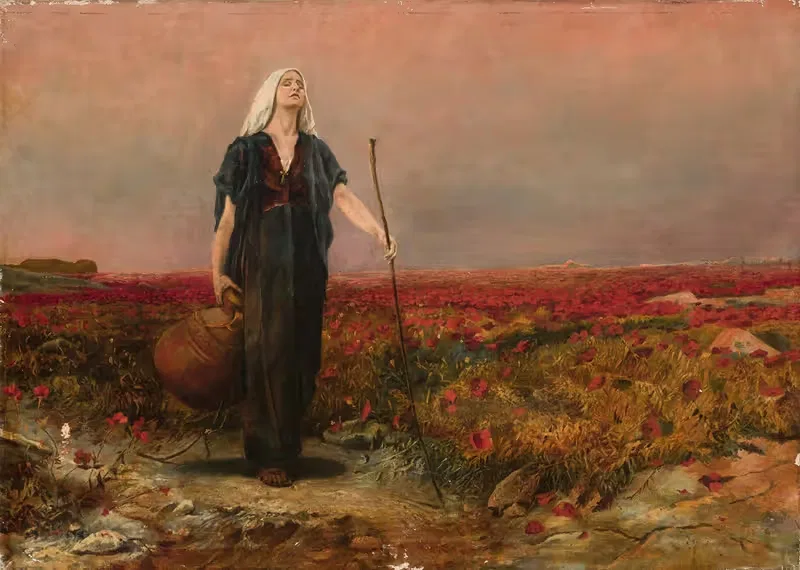 Blind woman in the field — Bruno Piglhein