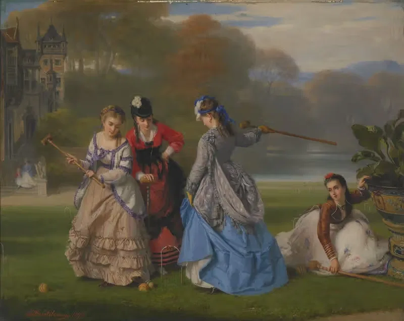 Игроки в крокет by Шарль Эдуар Бутибонн, 1871 — digital art print download