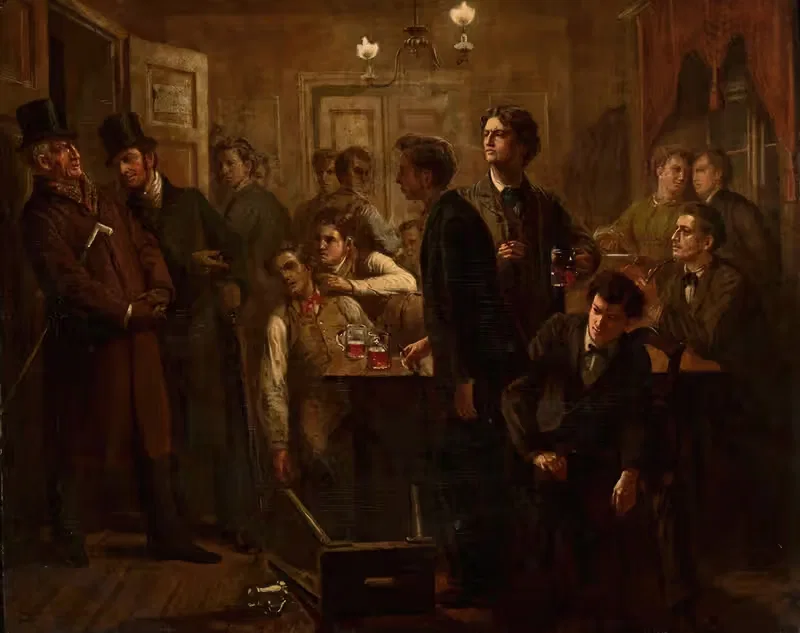 Scene from a beer-house or a tavern — Georg David Salomon Knorr