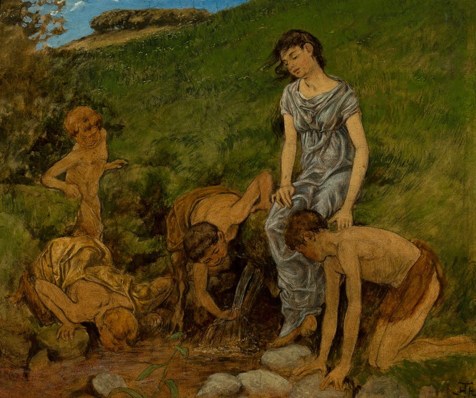 At the spring well by Hans Thoma — digital art print download