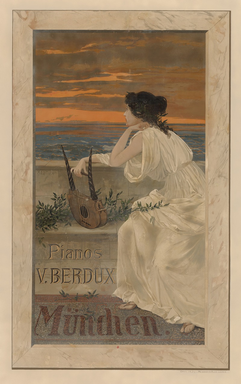 Pianos V. Berdux. München by Аноним, 1900 — digital art print download