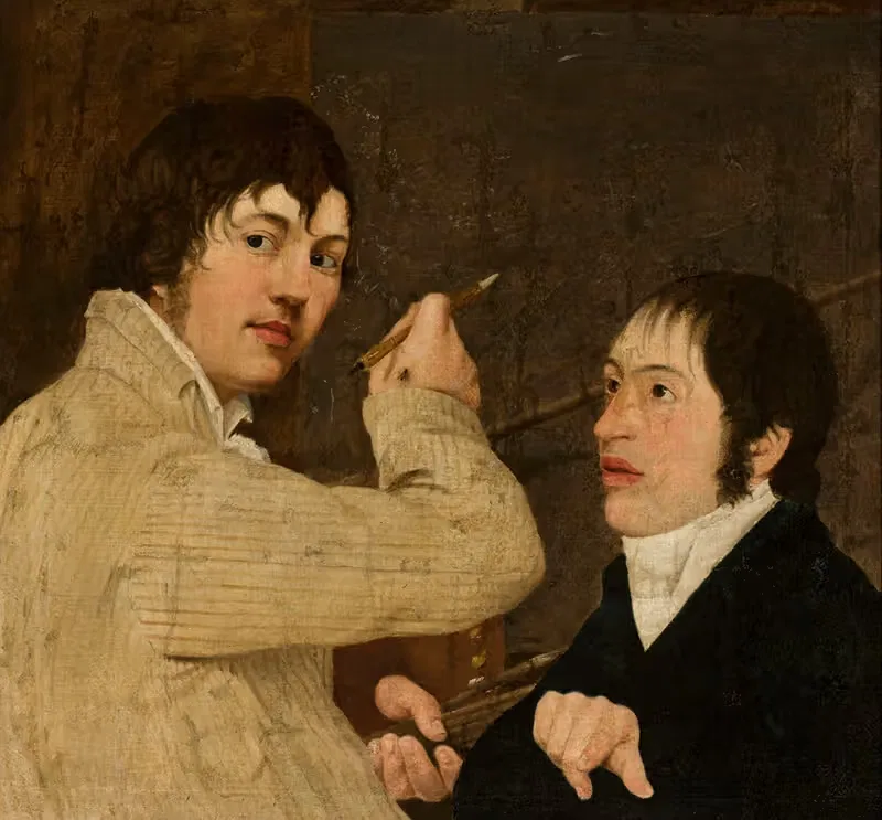 Portrait of a painter with a young man — Jan Antoni Blank