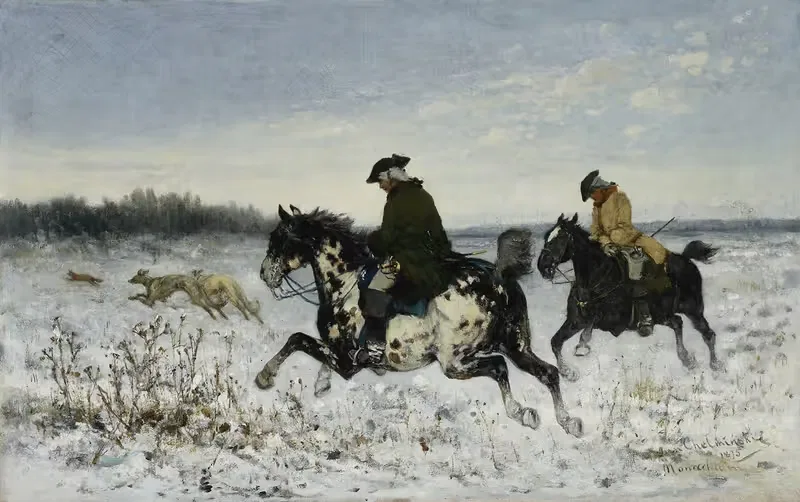 Охота с борзыми by Ян Хелминьский, 1875 — digital art print download