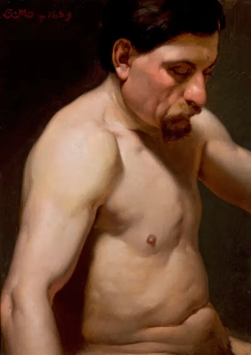 Мужская полуобнаженная фигура by Ян Матейко, 1859 — digital art print download