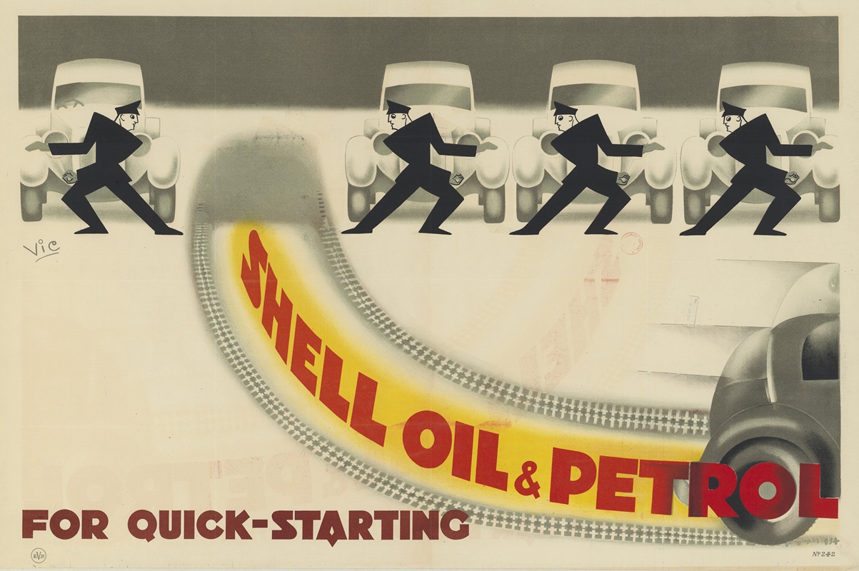 Shell oil & petrol for quick starting by Аноним, 1930 — digital art print download