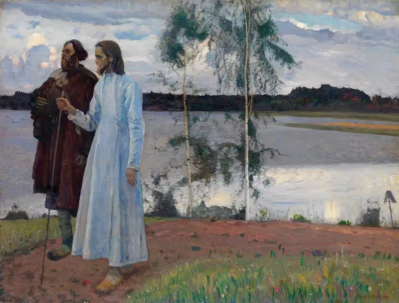 Путники. За Волгой by Михаил Нестеров, 1922 — digital art print download