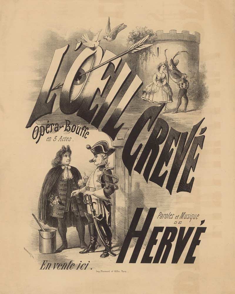L'Oeil crevé. Opéra-bouffe en 3 actes by Antoine Barbizet, 1867 — digital art print download