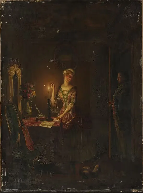 Запечатывание письма воском by Виллем Танс, 1852 — digital art print download