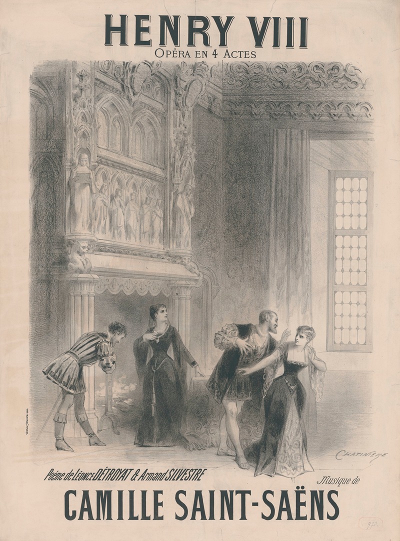 Henri VIII. Opéra en 4 actes by Антонин-Мари Шатиньер, 1883 — digital art print download