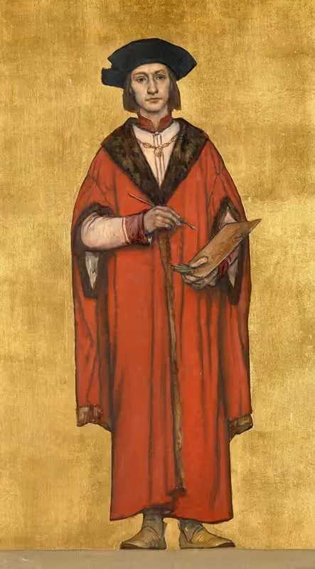 The Painter Jan van Eyck by Albrecht De Vriendt, 1889 — digital art print download
