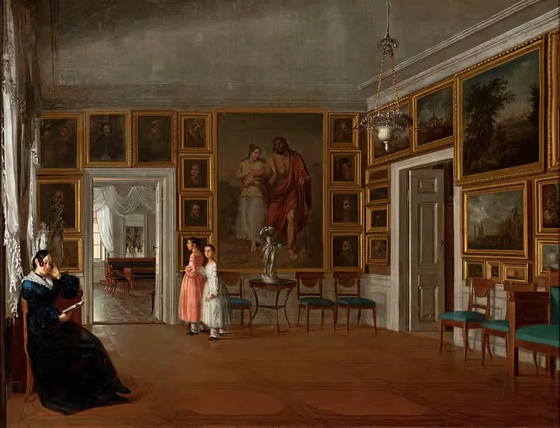 Drawing Room in the Artist’s Home — Aleksander Kokular