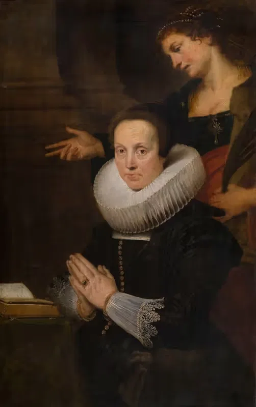 Barbara Kegeleers and Saint Barbara — Cornelis de Vos