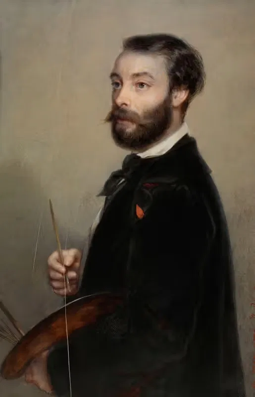 The Painter Eugène François De Block by Edouard De Latour, 1855 — digital art print download