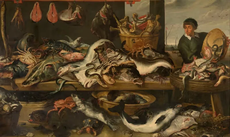 At the Fishmonger's by Frans Snyders, 1620-1630 — digital art print download