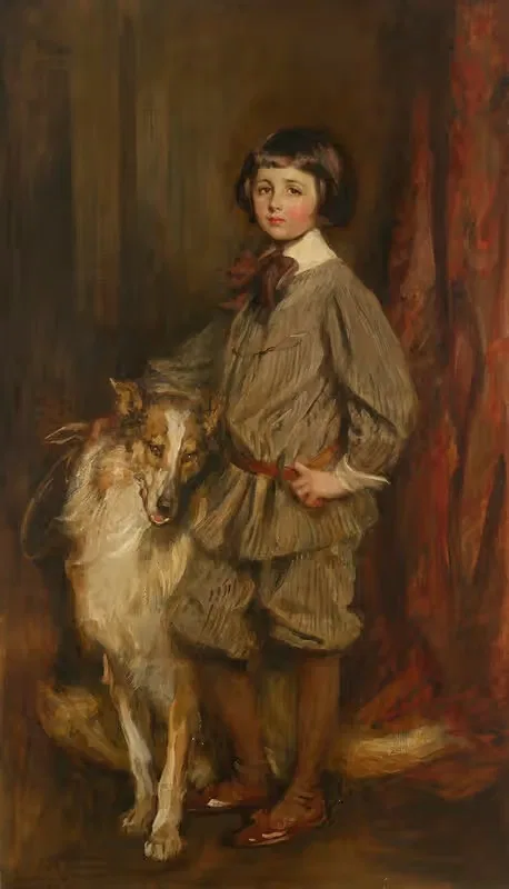 Meredith 'Bunny' Howland Pyne with his Dog, Hector — James Jebusa Shannon