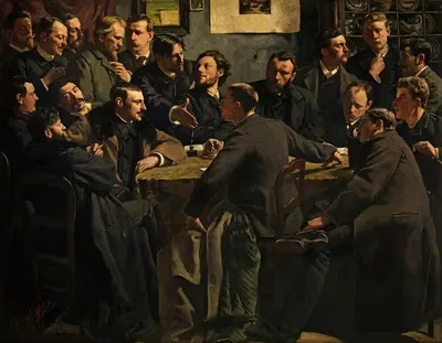 Заседание художественного общества 'Als Ik Kan' by Ян Хендрик Лютен, 1886 — digital art print download
