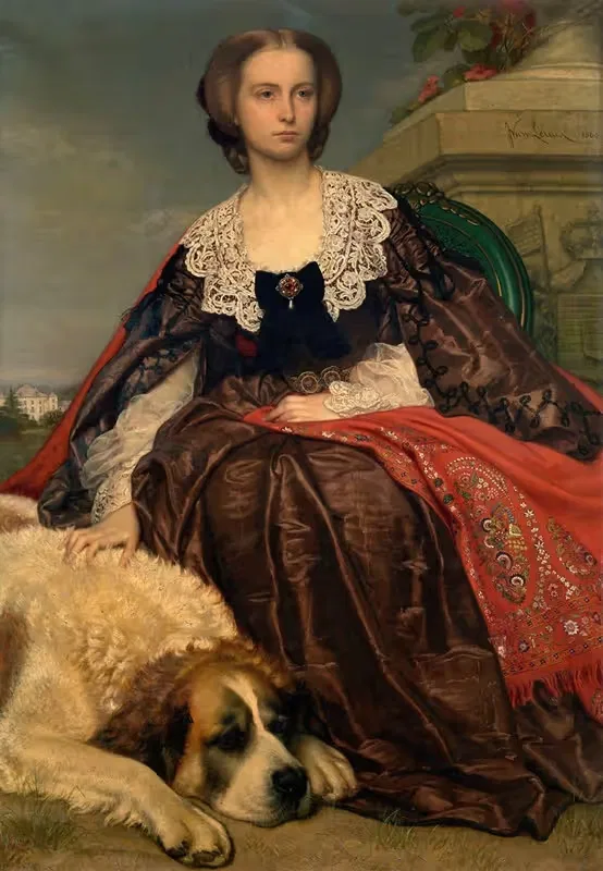 Принцесса Эрмини де Луз и Корсварем by Йозеф Ван Лериус, 1860 — digital art print download