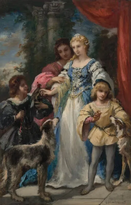 Femme aux chiens — Narcisse-Virgile Diaz de La Peña