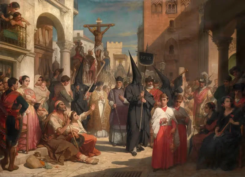 Процессия Страстной пятницы в Севилье by Никаз Де Кейзер, 1885 — digital art print download