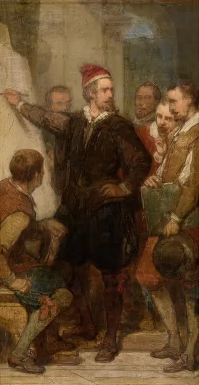 The Painter Denys Calvaert in Bologna by Nicaise De Keyser — digital art print download