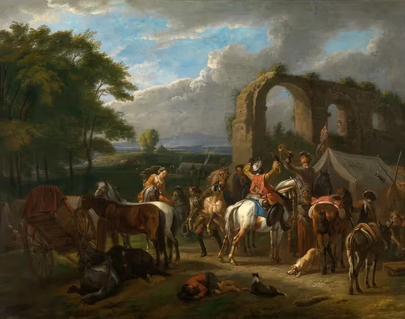 Horseman's Scene by Pieter van Bloemen, 1713 — digital art print download