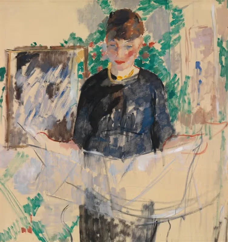 Woman in Black Reading a Newspaper — Rik Wouters