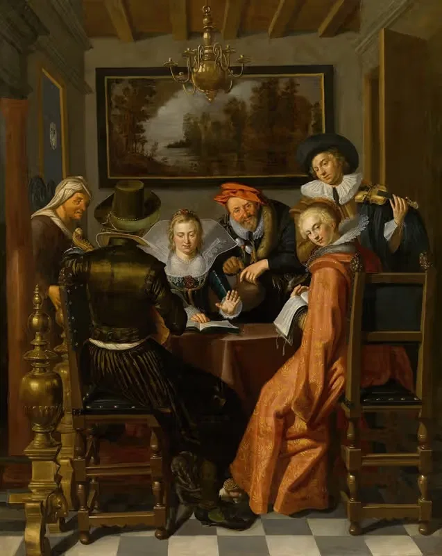 Вечеринка с музыкой by Виллем Питерсз. Буйтевех, 1660 — digital art print download