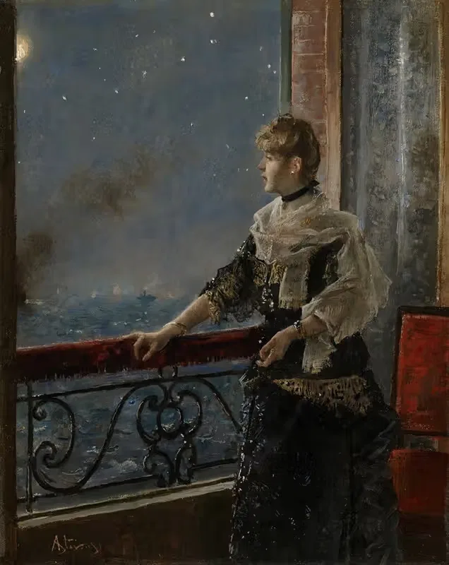 Moonlight (Au clair de la lune) by Alfred Stevens — digital art print download