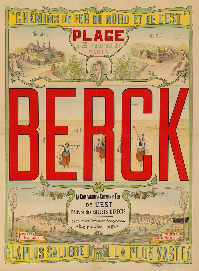 Chemin de fer du Nord et de l'Est. Berck — Etablissements Minot