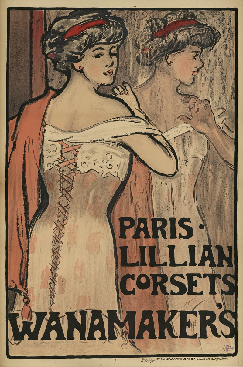 Paris – Lillian corsets Wanamaker's by Etablissements Minot, 1909 — digital art print download