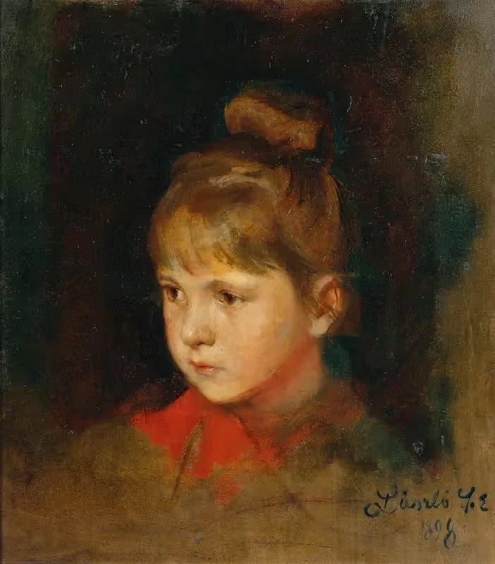 A Blonde Girl with red bow — Philip Alexius de László