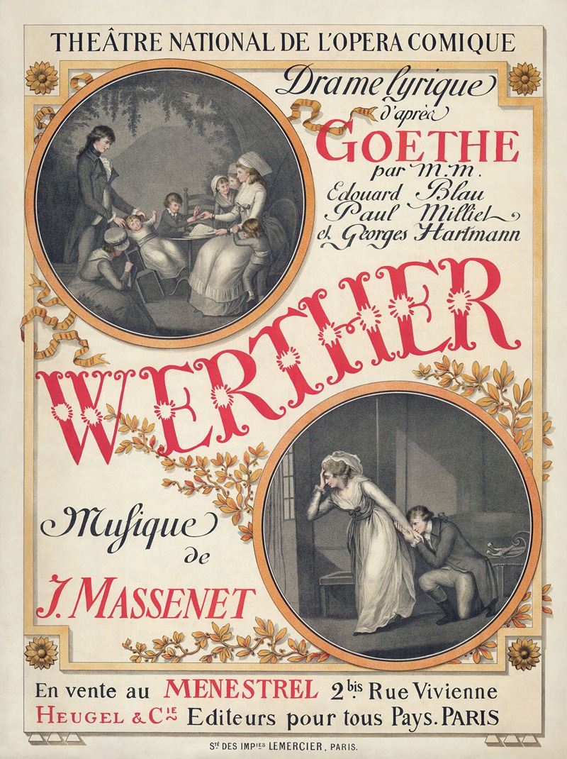Jules Massenet's Werther by Эжен Грассе, 1893 — digital art print download