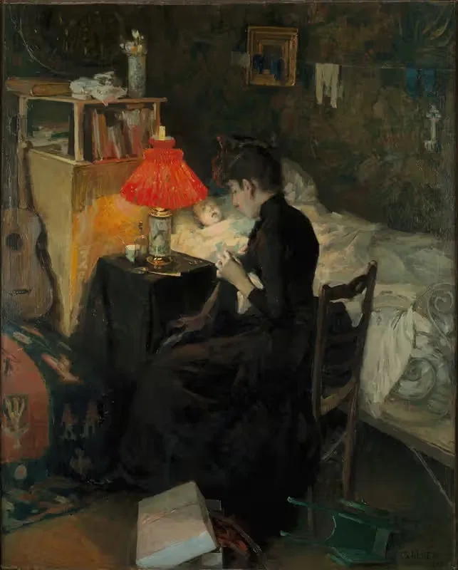 Мать с больным ребенком by Аксели Галлен-Каллела, 1888 — digital art print download