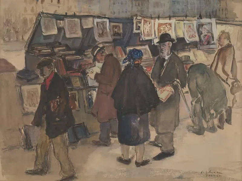 Парижские букинисты by Андрус Йохани, 1937 — digital art print download