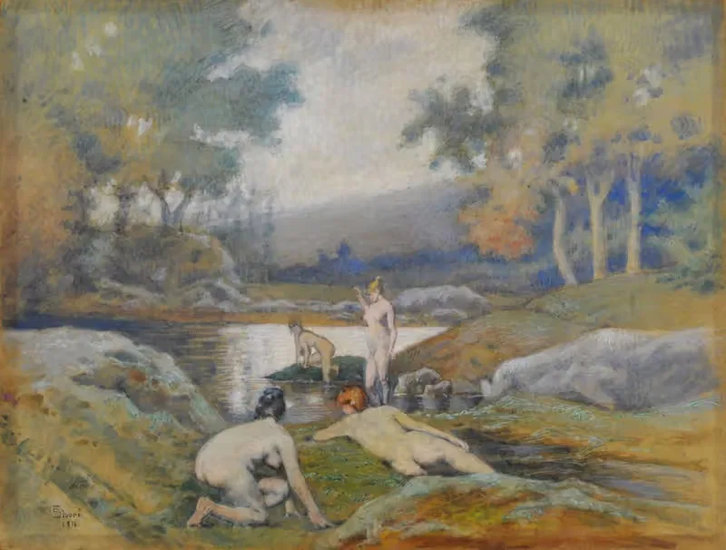 Женщины, купающиеся by Эдуардо Сивори, 1916 — digital art print download