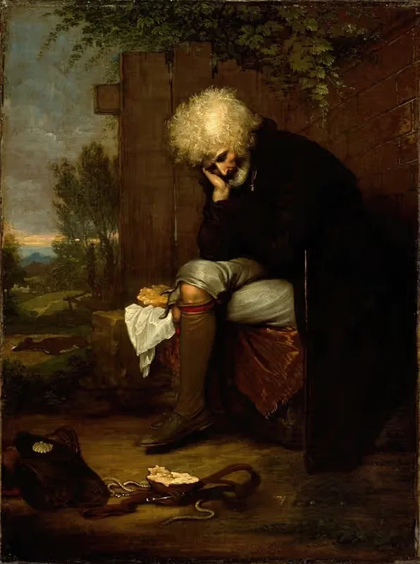 Паломник, оплакивающий своего мертвого осла by Бенджамин Уэст, 1800 — digital art print download