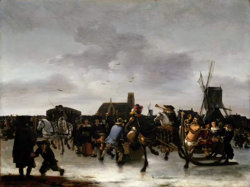 Сцена катания на коньках by Эгберт ван дер Поэль, 1656 — digital art print download