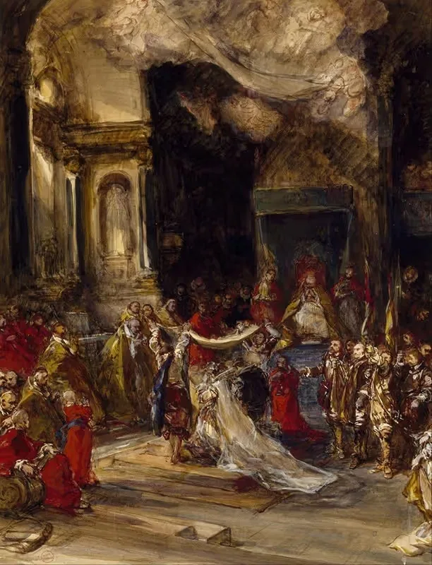 Сцена королевской свадьбы by Эжен Изабе, 1820-1886 — digital art print download