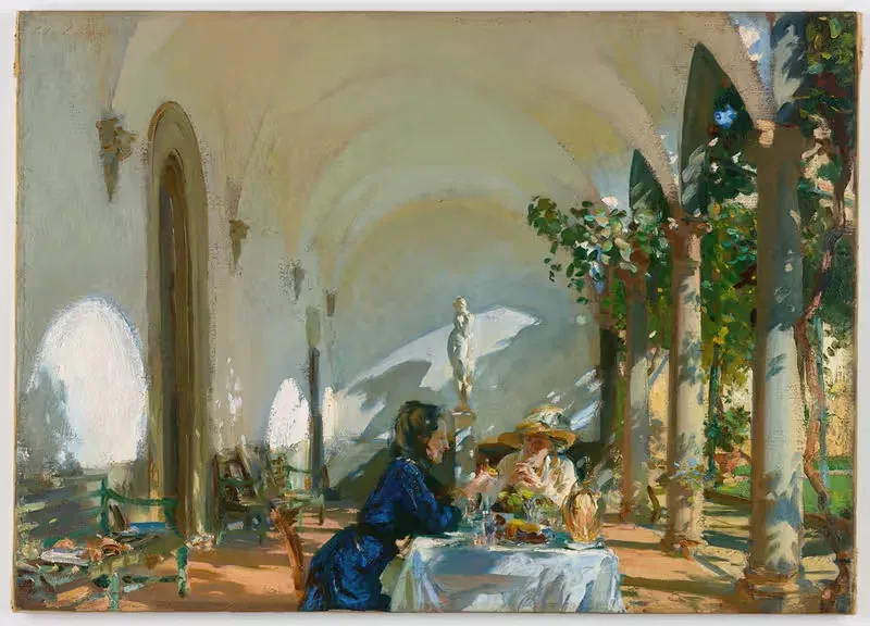 Завтрак в логгии by Джон Сингер Сарджент, 1917-1919 — digital art print download