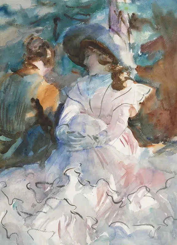 Ladies in the Shade Abriès — John Singer Sargent
