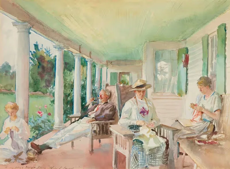 На веранде by Джон Сингер Сарджент, 1920 — digital art print download