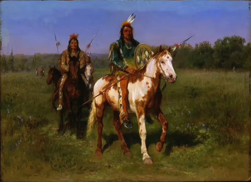 Всадники индейцы с копьями by Роза Бонёр, 1890 — digital art print download