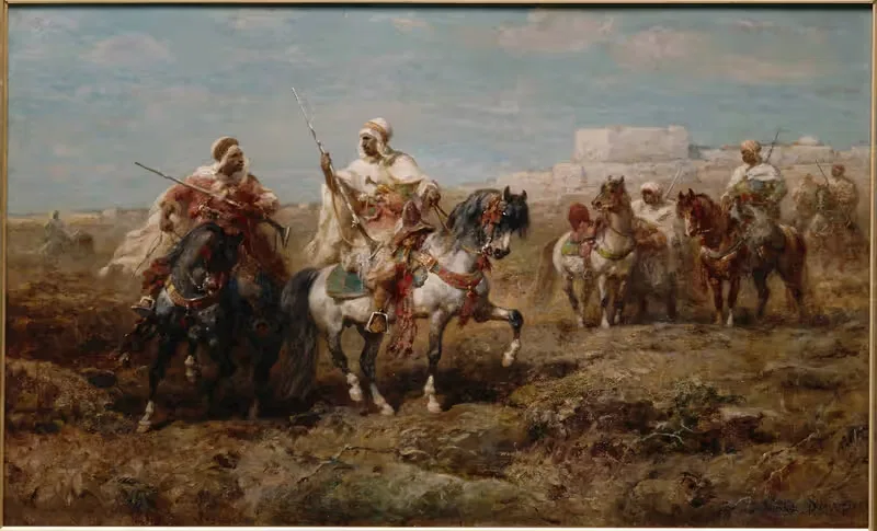 Arabs on Horseback by Adolf Schreyer — digital art print download