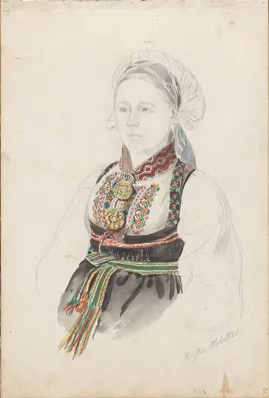 Кирсти Ольсдоттер, Хеддал by Адольф Тидеманд, 1844 — digital art print download