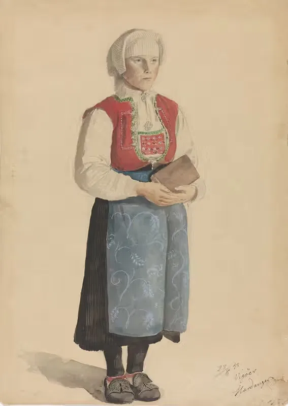 Женщина в бунде, Викиёй by Адольф Тидеманд, 1843 — digital art print download