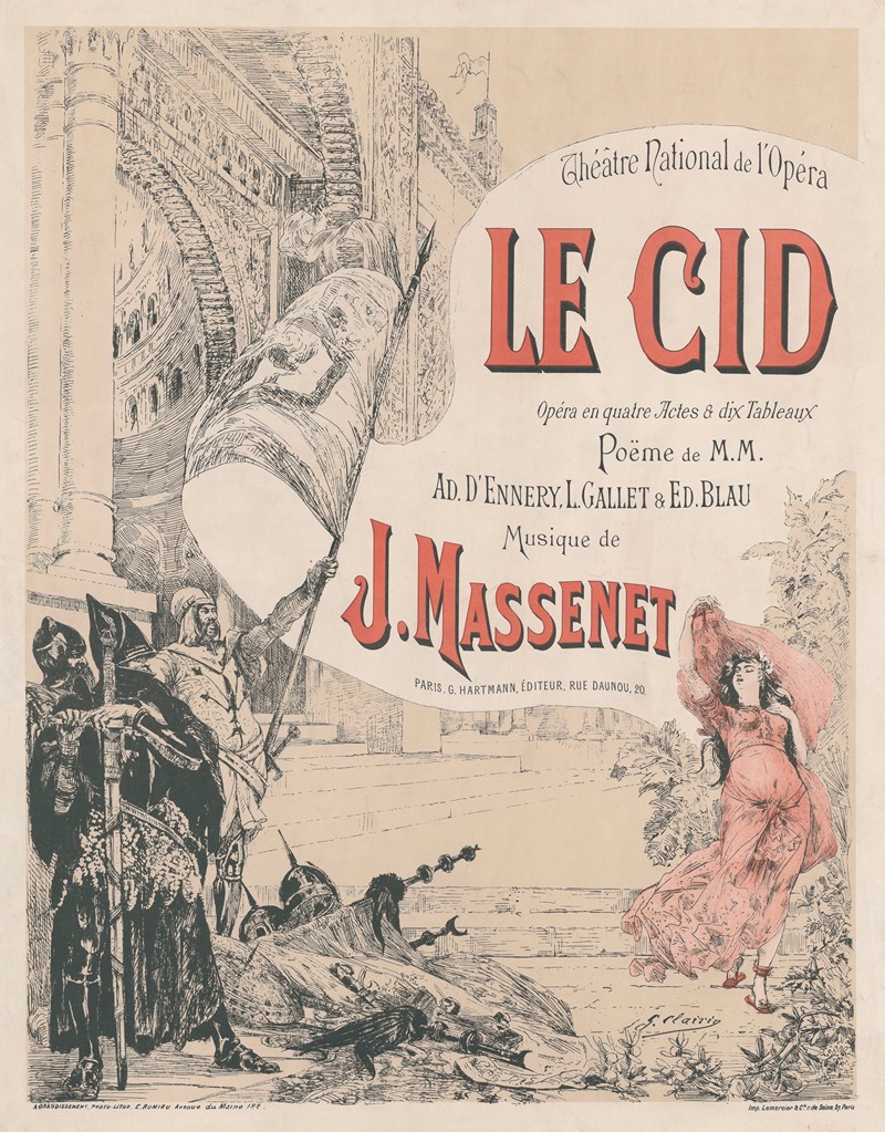 Jules Massenet's Le Cid by Жорж Жюль Виктор Клерен, 1886 — digital art print download